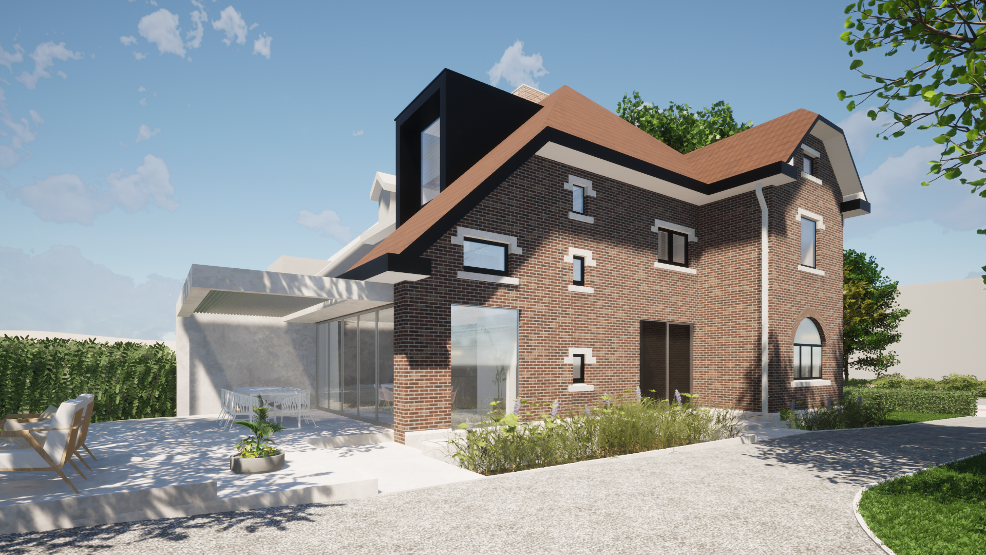 Woning T-K ontwerp zijgevel